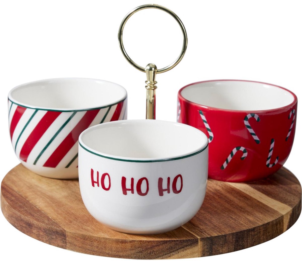 Kerstservies van steengoed, 4-delig