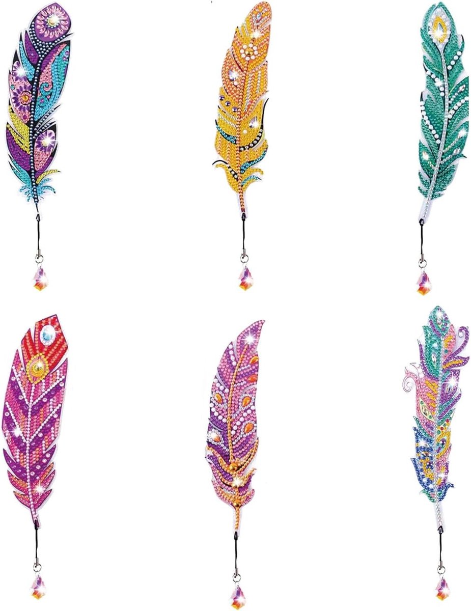 Set van 6 Diamantvormige Boekenleggers voor Diamant Schilderen, Creatieve Cadeaus voor Verjaardagen en Boekliefhebbers