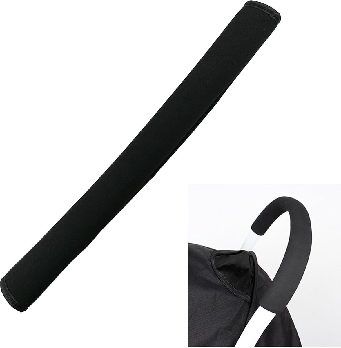 Handgreep Beschermhoes - Universeel - Voor Kinderwagen - Zwart, 48 x 16 cm