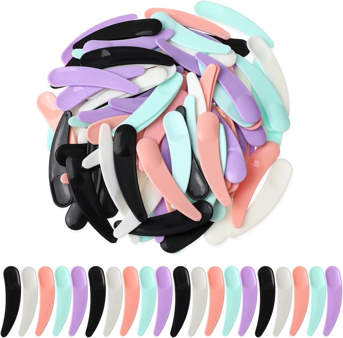 Set van 100 Mini Spatula's voor Make-up, Perfect voor Crème, Gezichtsmaskers en Lotion Applicatie, 5.5 x 1.2 cm, Ideaal voor Schoonheidsbehandelingen en Cosmetica Gebruik