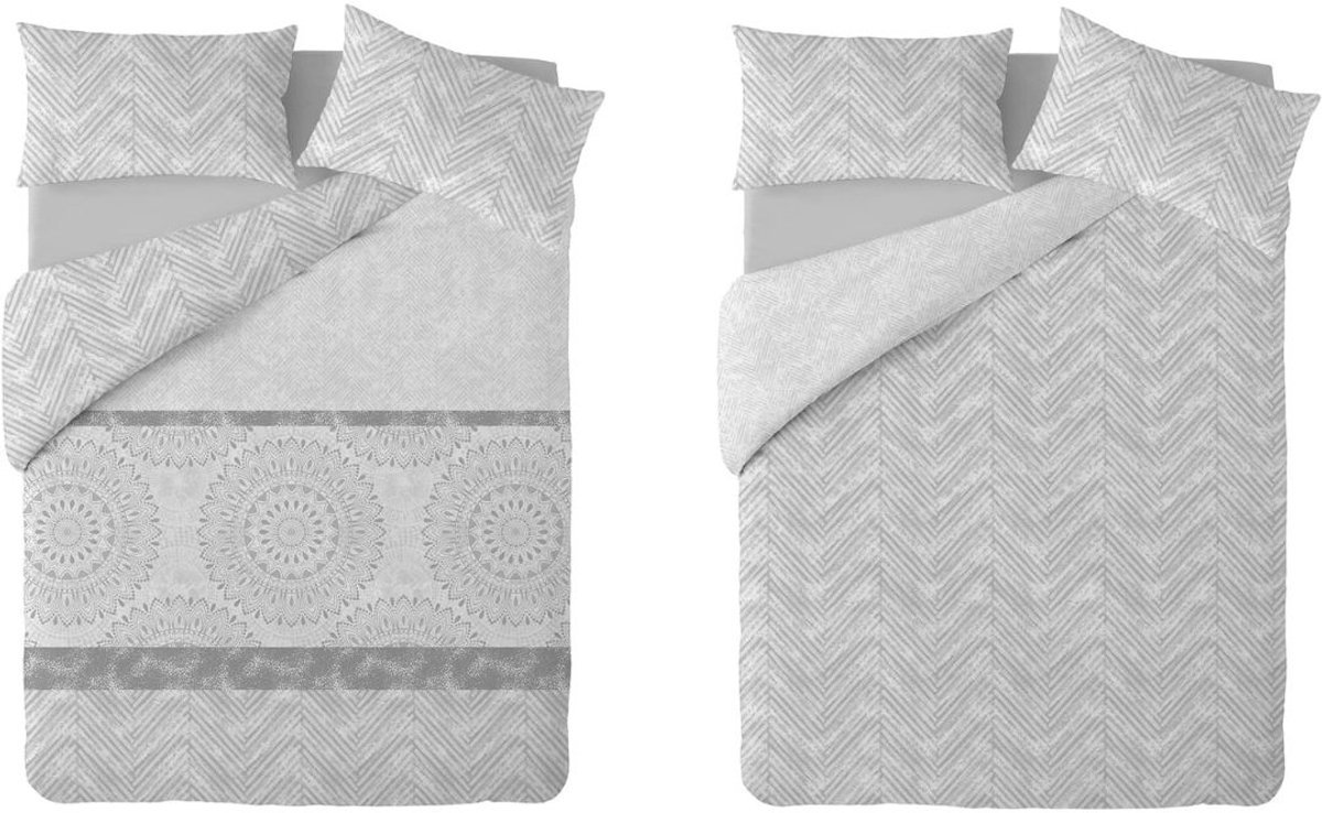 DailySupplies® Dekbedovertrek 240 x 220 Katoen - Inclusief 2 Kussenslopen - Grijs