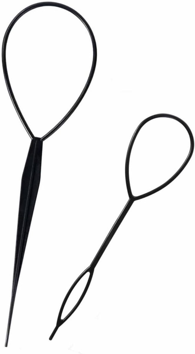 Haarpenseel, 2-delige vlechtset, eenvoudige en elegante haarstylingtools, accessoires voor vrouwen en meisjes, geschikt voor beginners (zwart)