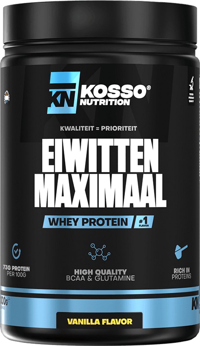 Kosso Nutrition – Eiwitten Maximaal – Whey Proteïne – Chocolade – Voor Spierherstel & Kracht – 1000g