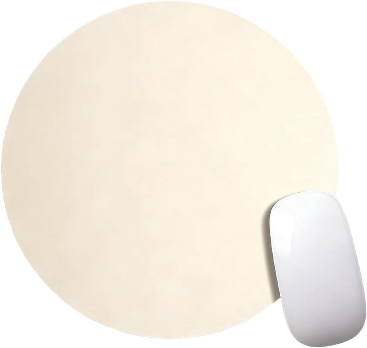 Ronde Waterdichte Muismat van PU Leer met Antislip Onderkant, Wasbaar en Makkelijk Schoon te Maken voor Kantoor, Thuis en Gaming, 22 cm, Perfect voor Desk Setup en Ergonomie