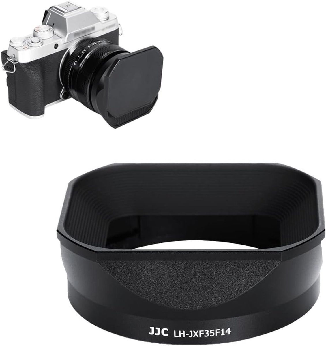 Vierkante metalen lenskap met dop voor FUJIFILM XF 35mm f/1.4 R - Compatibele camera lenskap voor Φ52mm filters, bescherming en schaduw