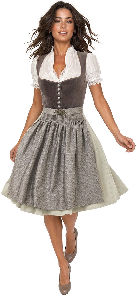 dressforfun Mini Dirndl Valentina - 36 - Bruin - Verkleedkleding Oktoberfest - Duitse Jurk - Feestkleding - Klederdracht - Vrouwenkostuum - Feest - Partykleding