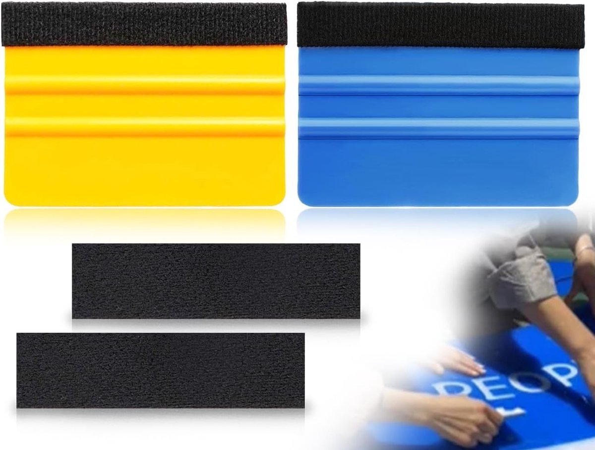 Set van 2 squeegees voor folie, plastic film en raamfolie, ideaal voor gladde oppervlakken en krasvrij gebruik