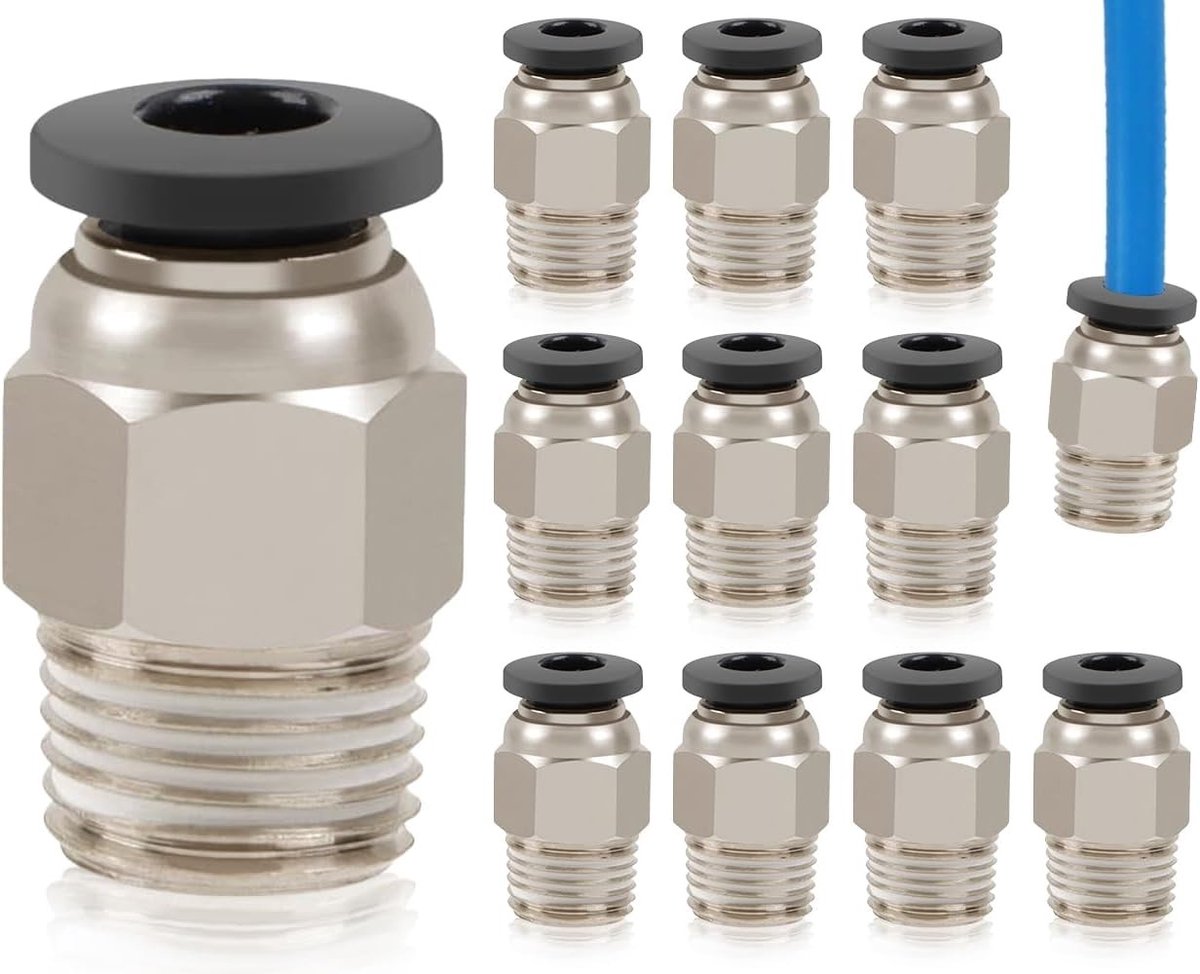 10 Stuks Pneumatische Connectoren, Rechtstreekse Pneumatische Stekker en Snelle Koppeling voor Verbindingen