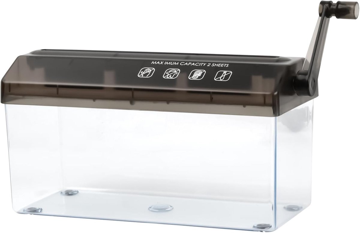 Mini Papierversnipperaar met Handmatige Crank - Compacte A4 Versnipperaar voor Thuis, Kantoor en Schoolgebruik