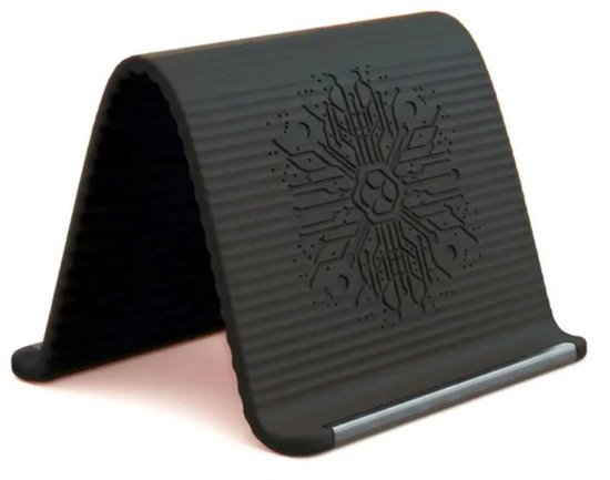 Zwarte mobiele telefoonhouder, verstelbare flexibele silicone platte telefoonhouder, draagbare mobiele telefoonhouder, bureaublad, mobiele telefoonhouder, huishoudelijke bureaublad, reizen — afbeelding 2