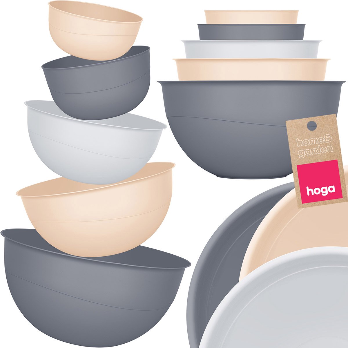 Keukenmessen Set 5 Stuks 0,7L-5L - Flexibel Kunststof
