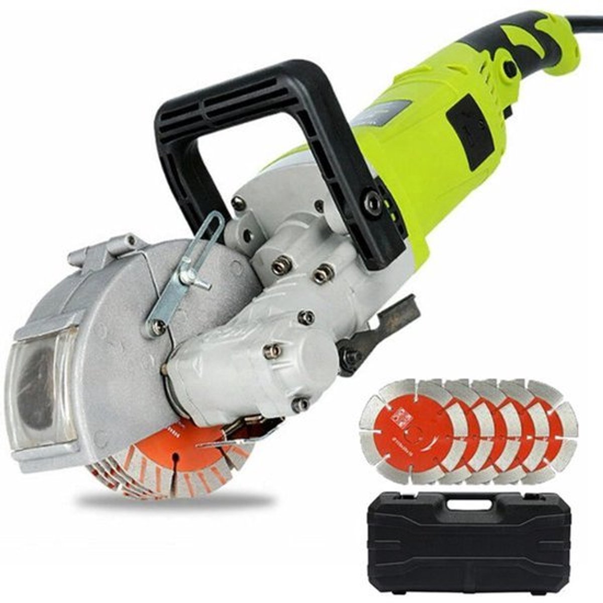Muurslijper - 4000W - 12,1 cm Zaagblad - 30 mm Freesdiepte - Elektrisch - Groen Zwart Zilver