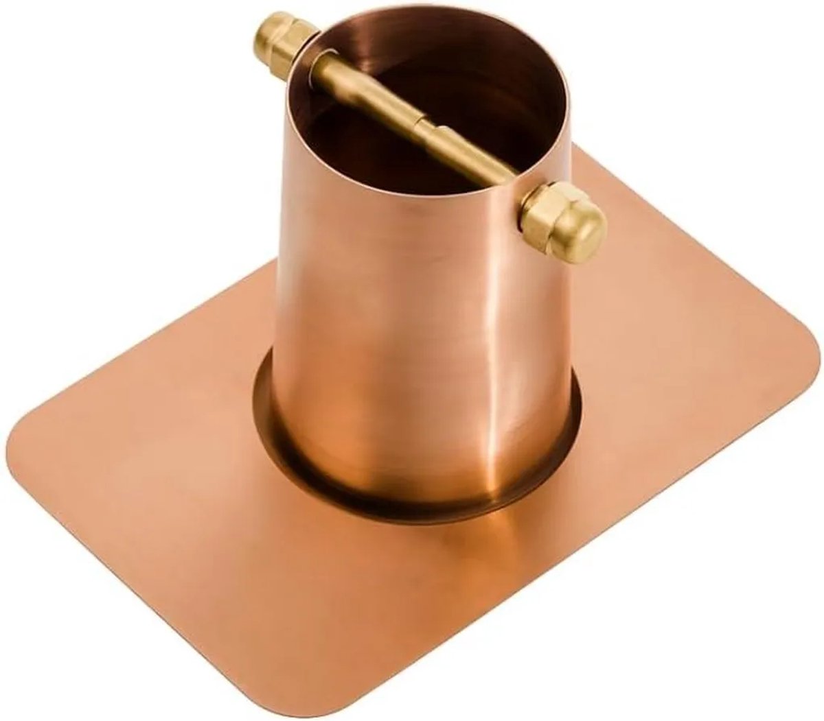 Afvoergootadapter van zuiver koper en messing Geschikt voor de montage van standaard regenkettingen.