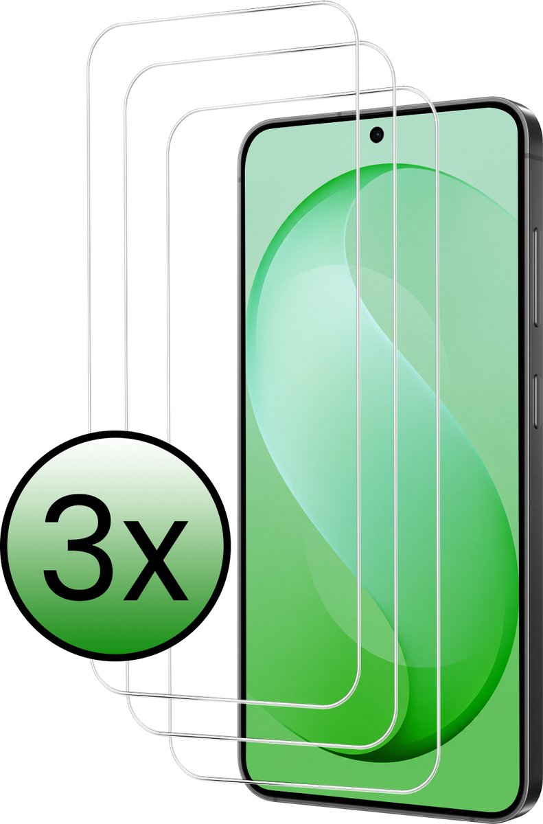 Screenprotector - 3 Stuks Geschikt voor Samsung Galaxy S26 FE - Extra Sterk - Beschermglas - Gehard Glas - Tempered Glass - Screen Protector