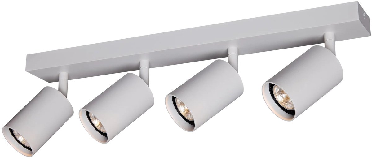 Taboo GU10-plafondspot, 4 verstelbare lichtpunten, wit aluminium, GU10-fitting excl. lichtbron, dimbaar, IP20