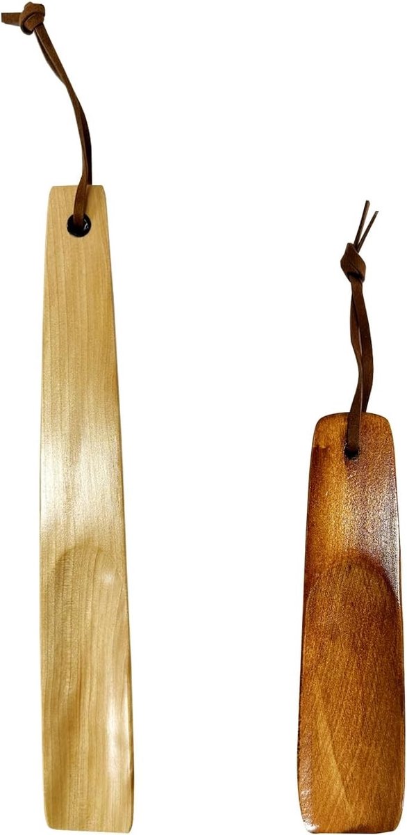 Schoenlepels met lange handvatten, comfortabele houten schoenhorn voor mannen, vrouwen en kinderen, ideaal voor ouderen en dagelijks gebruik.