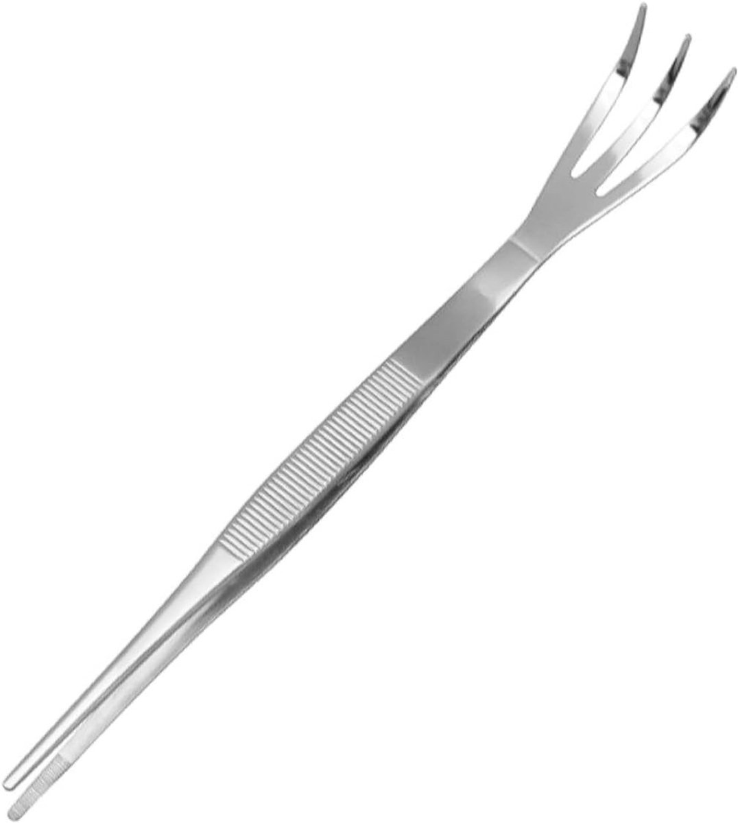 2-in-1 Bonsai Tweezers met Wortel Rake, RVS Precisie Tangen voor Professionele Plantverzorging en Onderhoud, 220 mm