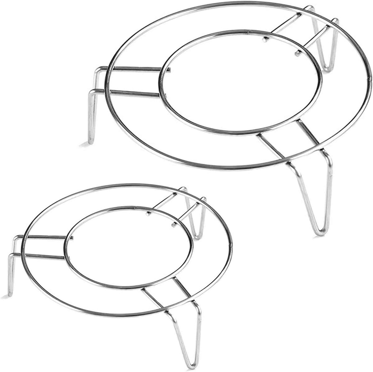 Multifunctioneel 2 x RVS Stoomrek van 12.7 cm voor Airfryer, Magnetron en Stoomkoker - Keukenaccessoires voor Koken en Bakken