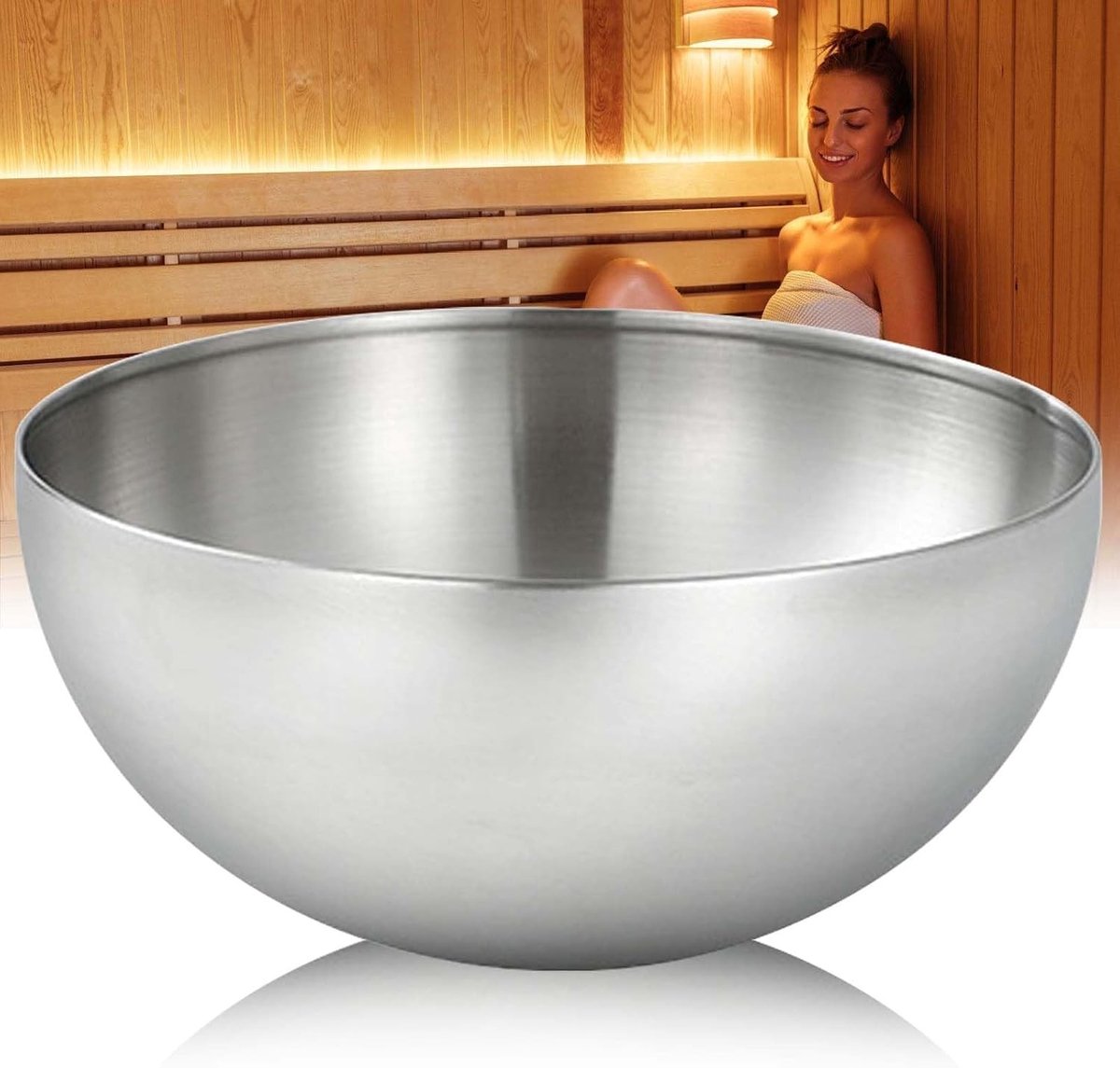 Extra Grote Sauna Evaporator Kom van 15 cm van RVS voor Aromatherapie, Geschikt voor Sauna Infusie en Sauna Kristallen, Ideaal voor Menthol en Geurige Essences