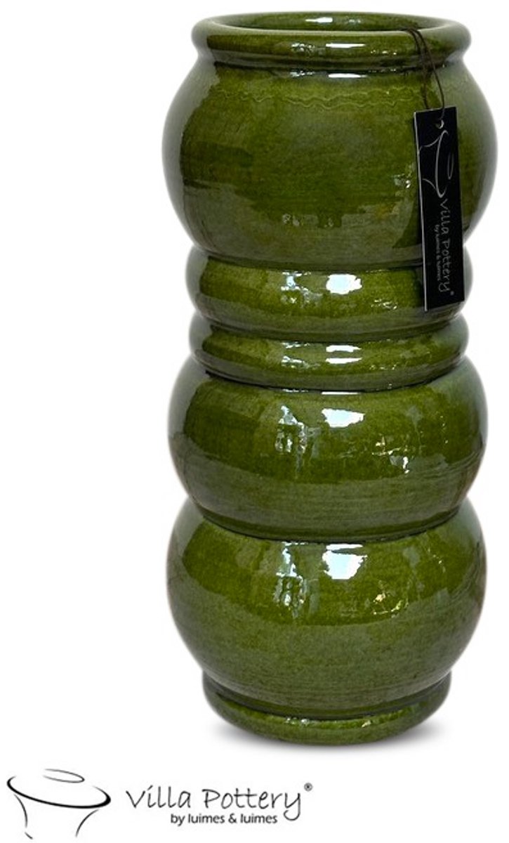 Villa Pottery Vaas - Bloempot - Villa Pottery - Keramiek - Decoratie - Woondecoratie - Renesse 3_1 Green Vase Groen