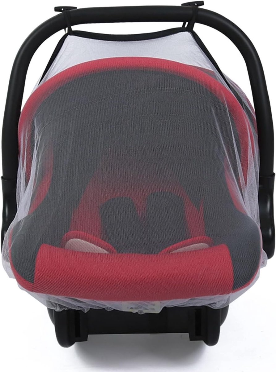Universele Muggennet voor Kinderwagen, Insectenwerend, Praktisch met Dubbele Rits, Elastisch en Wasbaar Muggennet voor Buggy en Wieg