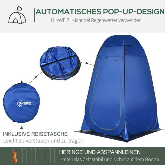 Outsunny-Pop up Duschzelt-Polyester, Stahl-Blau van Outsunny — afbeelding 3