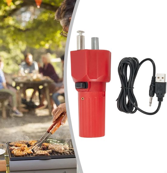 Elektrische barbecuemotor - Draaimotor voor gasbarbecue - Buitenbarbecue - Inclusief 1 USB-oplaadkabel - 5V - Rood — afbeelding 2