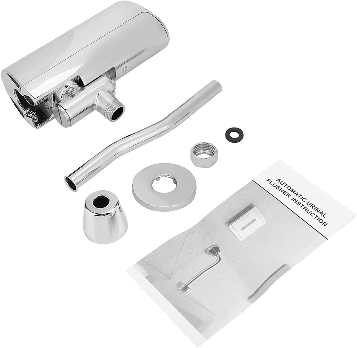 Automatische Sensor Urinoir Spoelklep met Beweging, Contactloze Toiletsensor voor Badkamer - Slimme Spoelklep van Messing met Chroomafwerking, Geschikt voor Vloer- en Wandmontage