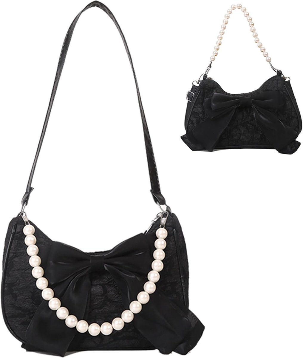Vintage schoudertas met strik voor dames, multifunctionele crossbody tas, trendy handtassen voor vrouwen, populaire modeaccessoires, compact en stijlvol