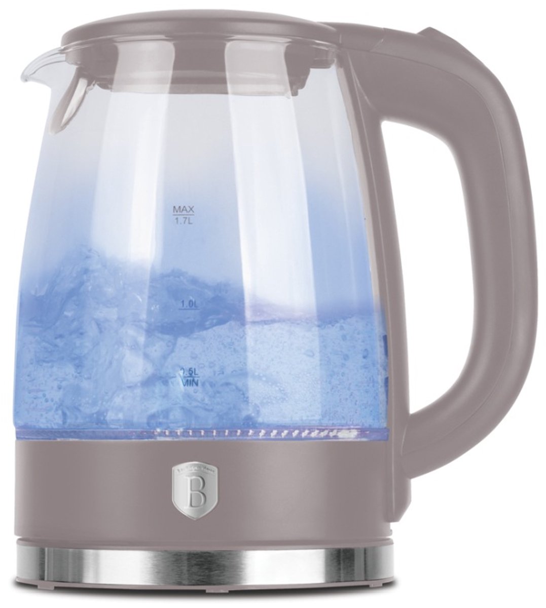 Berlinger Haus Waterkoker Glas Taupe - 1.7 Liter - 2200W