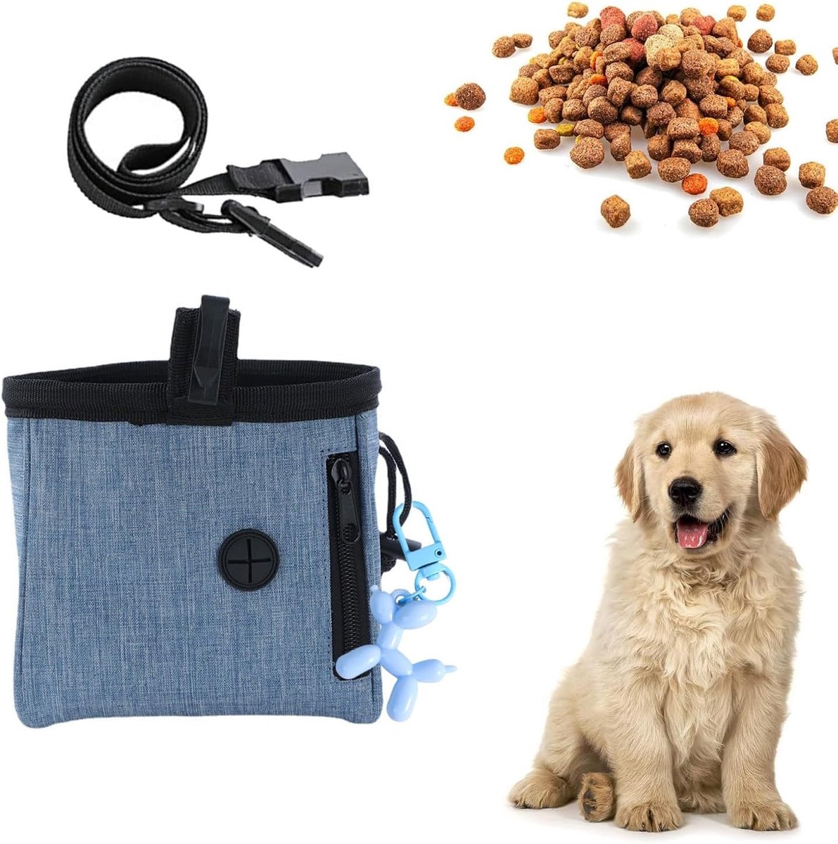 Multifunctionele heuptas voor honden met zakdispenser, verstelbare riem en ballonhanger voor hondentraining en -accessoires