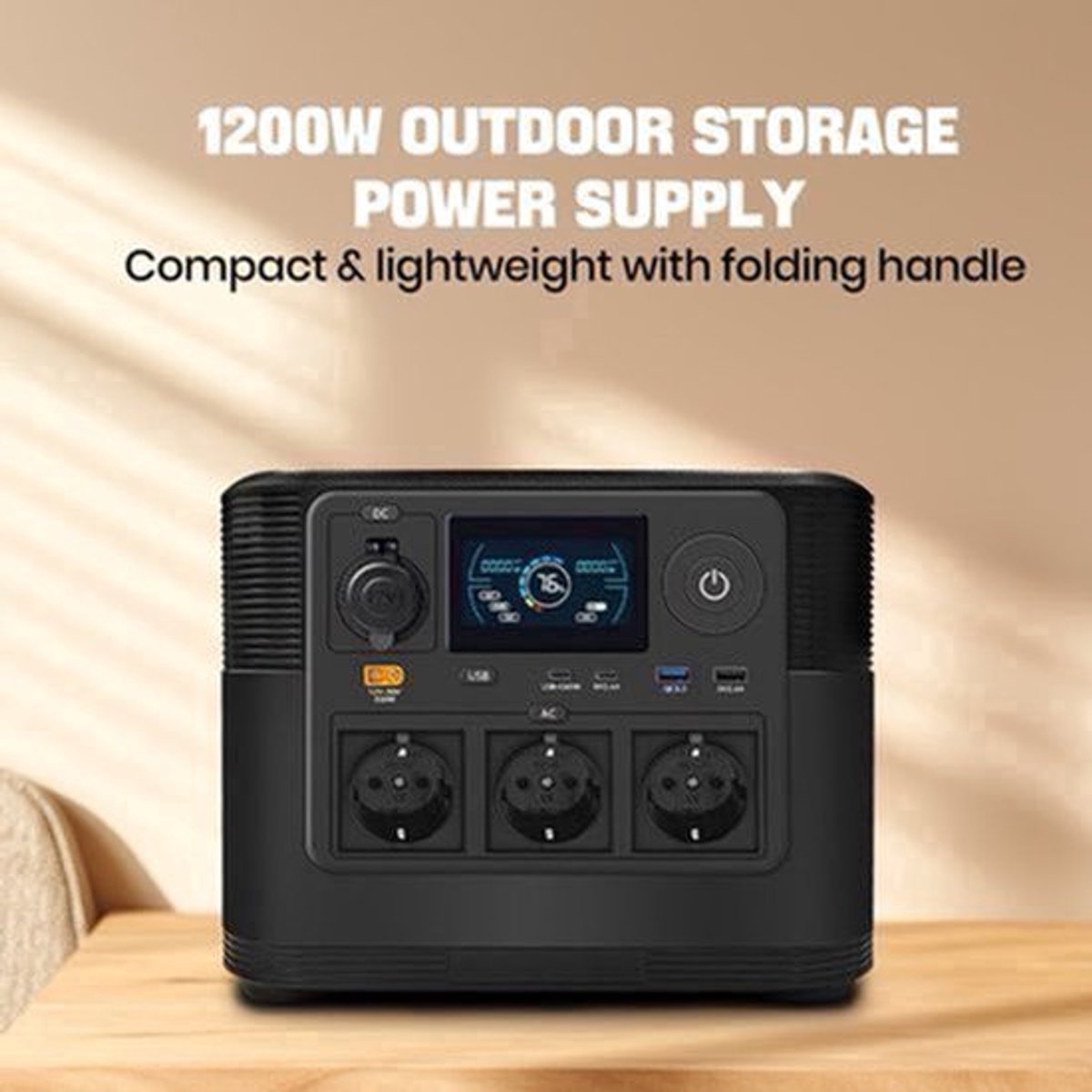 Draagbare Powerstation – Powerbank – Mobiele Accu – Noodstroom – Outdoor Generator – 1008Wh Batterij – 1200W Continue Output