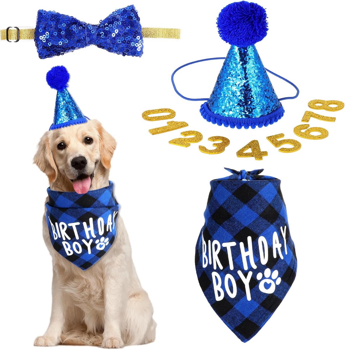 Hondenbandana - Set van 4 - Blauw
