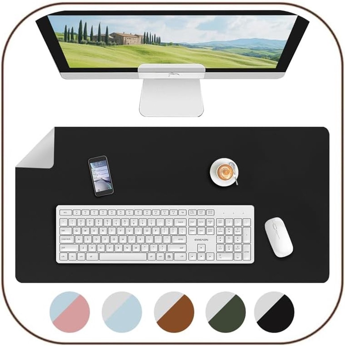 Grote Desk Pad van PU Leer, 80 x 40 cm, XXL Gaming Muismat, Antislip Bureau Bescherming voor Thuis en Kantoor
