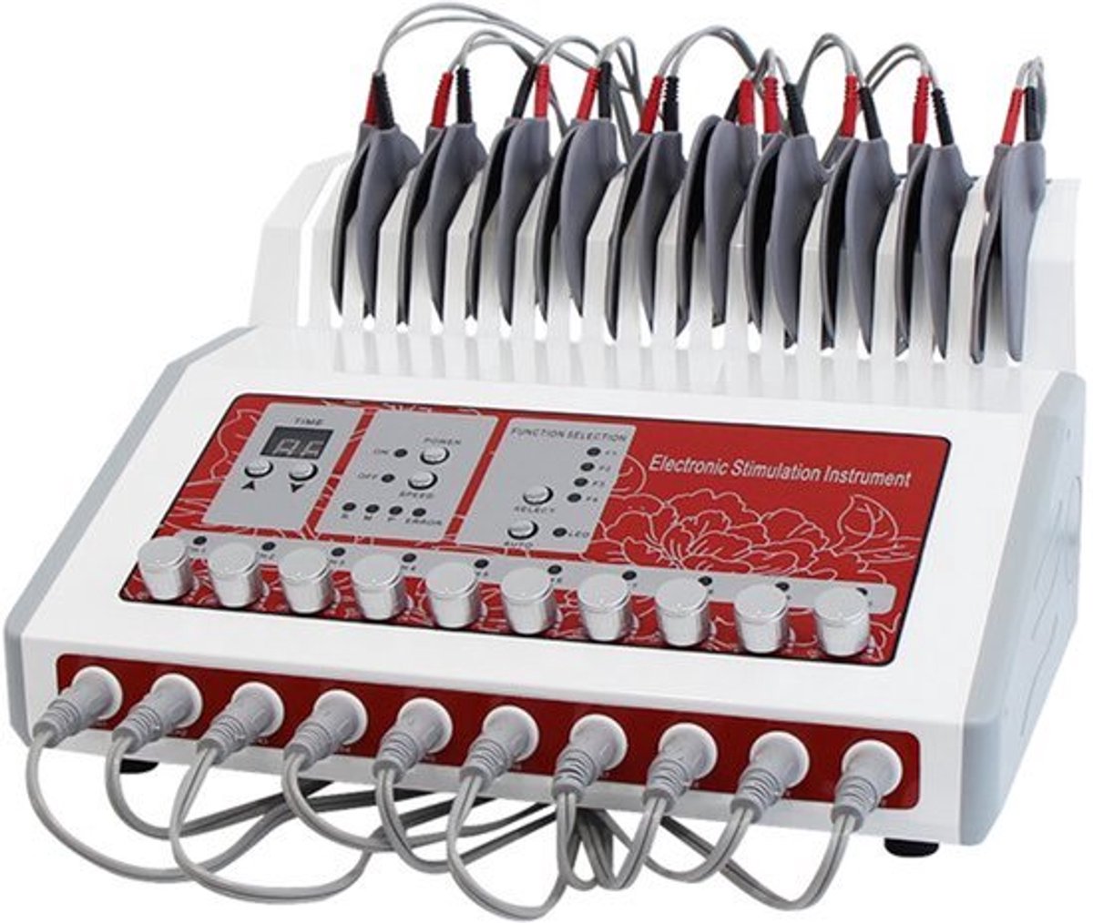 Microstroom Afslankapparaat Rood - Spierstimulatie EMS - 40 W Vermogen - ABS En TPR Materiaal - Voor Lichaam En Vetverlies