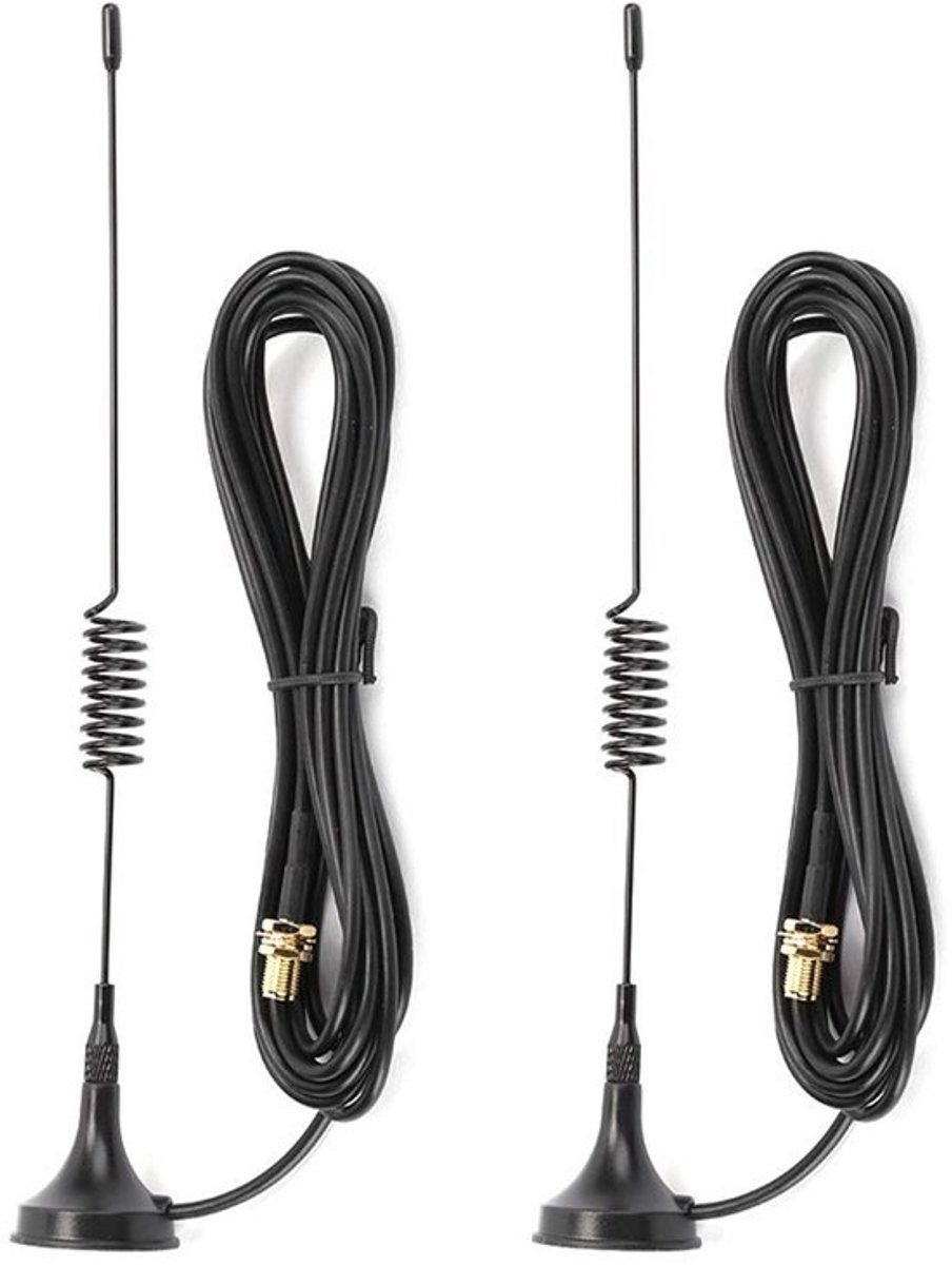 Allecto - Mobiele Auto Antenne - Sma-f UHF VHF Antenne - Sterke Magnetische Voet