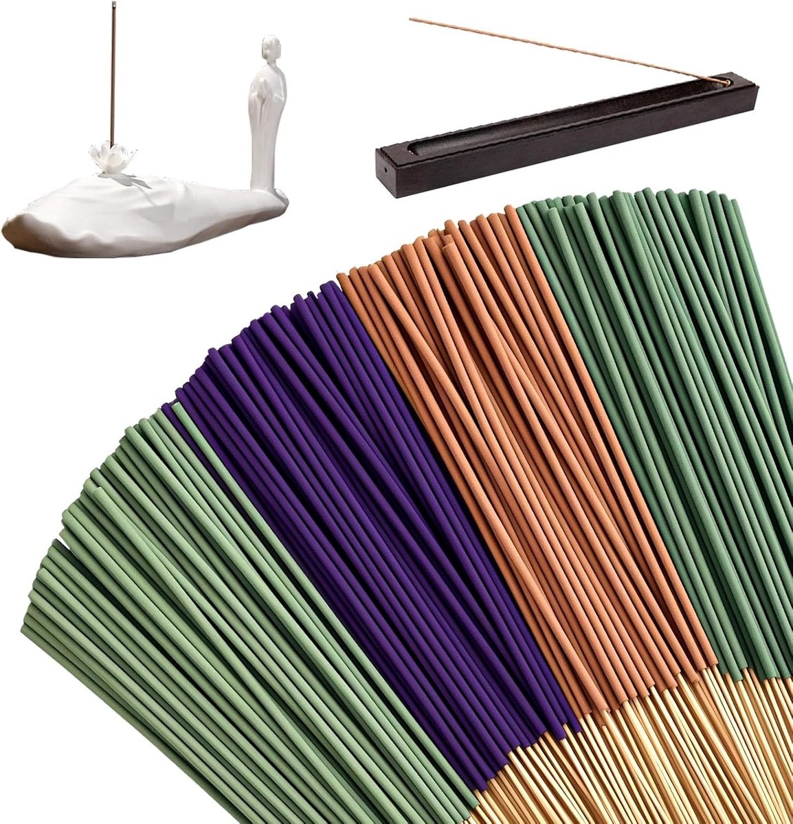 Natuurlijke Wierook Sticks voor Meditatie en Ontspanning - 200 Sticks met Lavendel, Sandelhout en Salie voor Ruimteschoonmaak en Aromatherapie