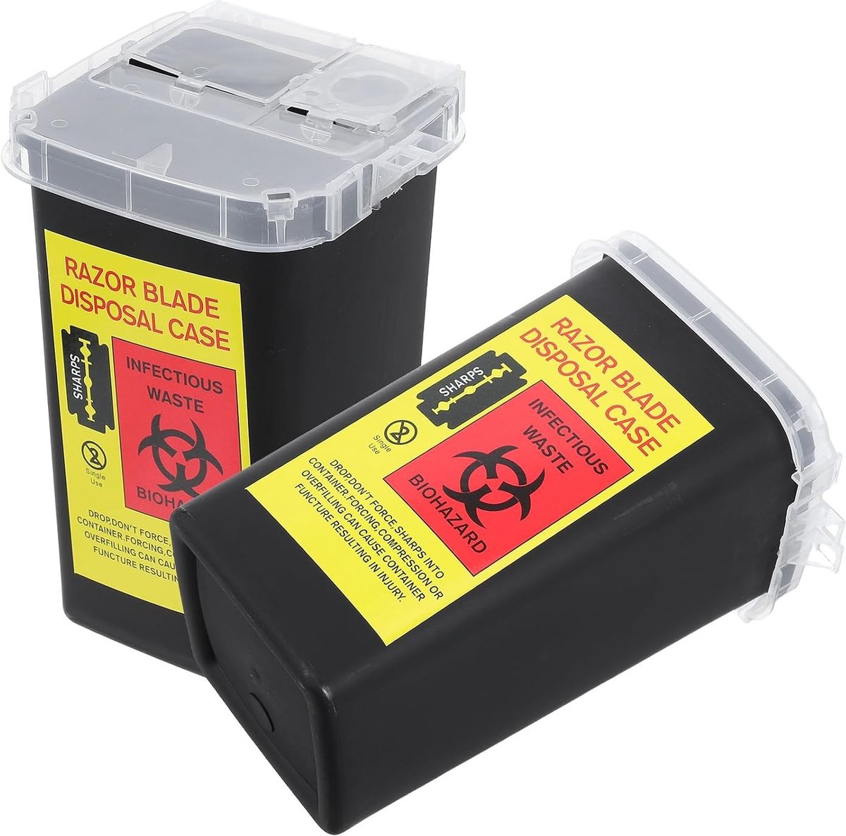 2 Stuks Opbergdozen voor Messen - Afvalbak voor Keukenmessen, Gereedschap en Scheermesjes - Handige Messenhouder en Dispenser voor Keukenaccessoires