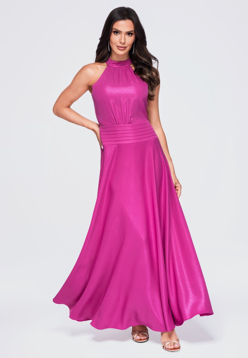 LARICA Jurk - Mouwloos - Rits - Effen Fuchsia S
