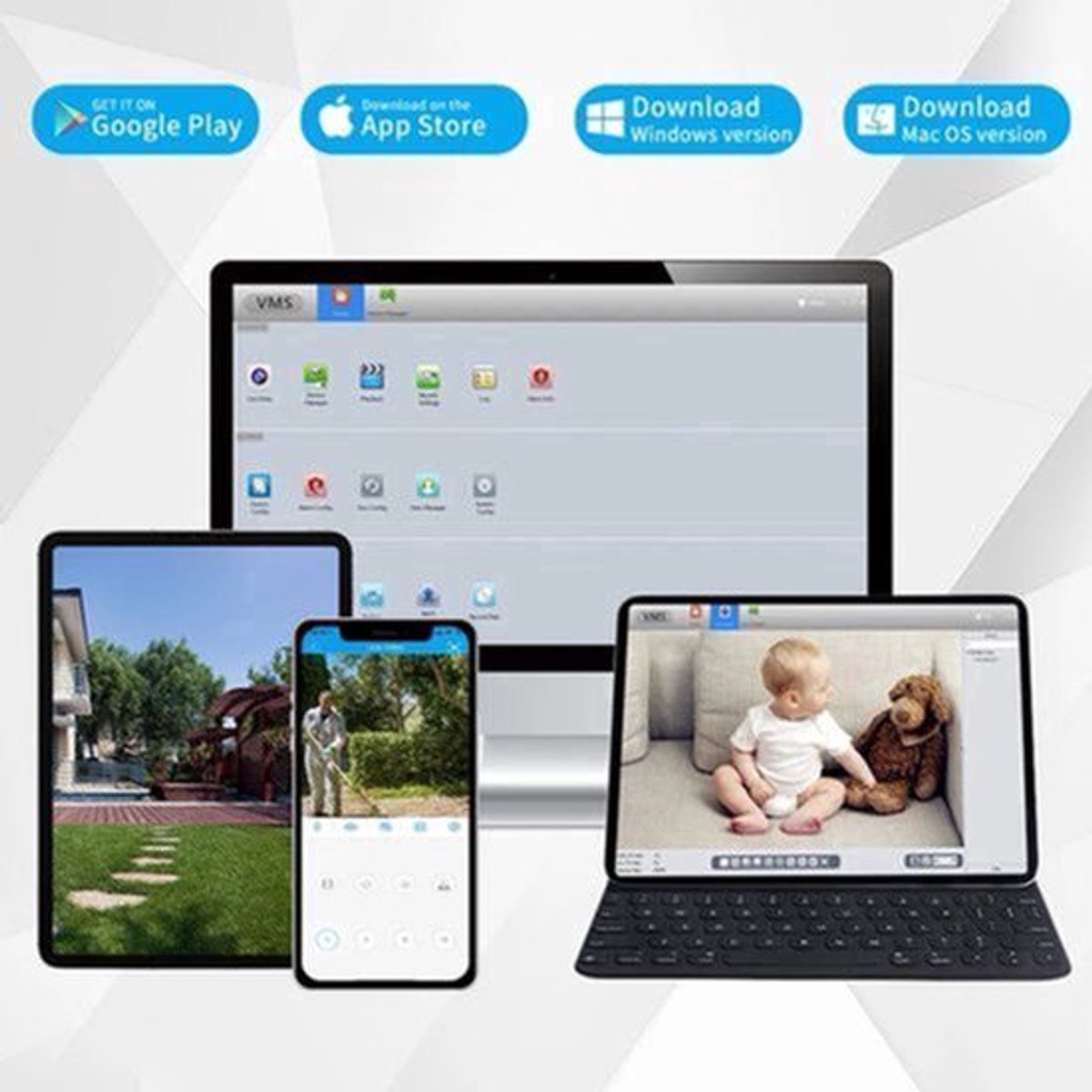 Beveiligingscamerasysteem - Camerabewaking - Beveiligingscamera - POE Camera Kit - 8CH NVR - Nachtzicht - Weerbestendig - AI Bewegingsdetectie - Binnen en Buiten - 6 Camera's - Ingebouwde HDD: 1T