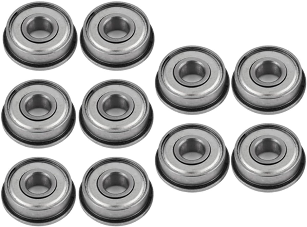 Miniatuur 8mm Flenslagers 10 Stuks - F608ZZ Stalen Lagertjes met Bescherming en Flens voor Precisietoepassingen