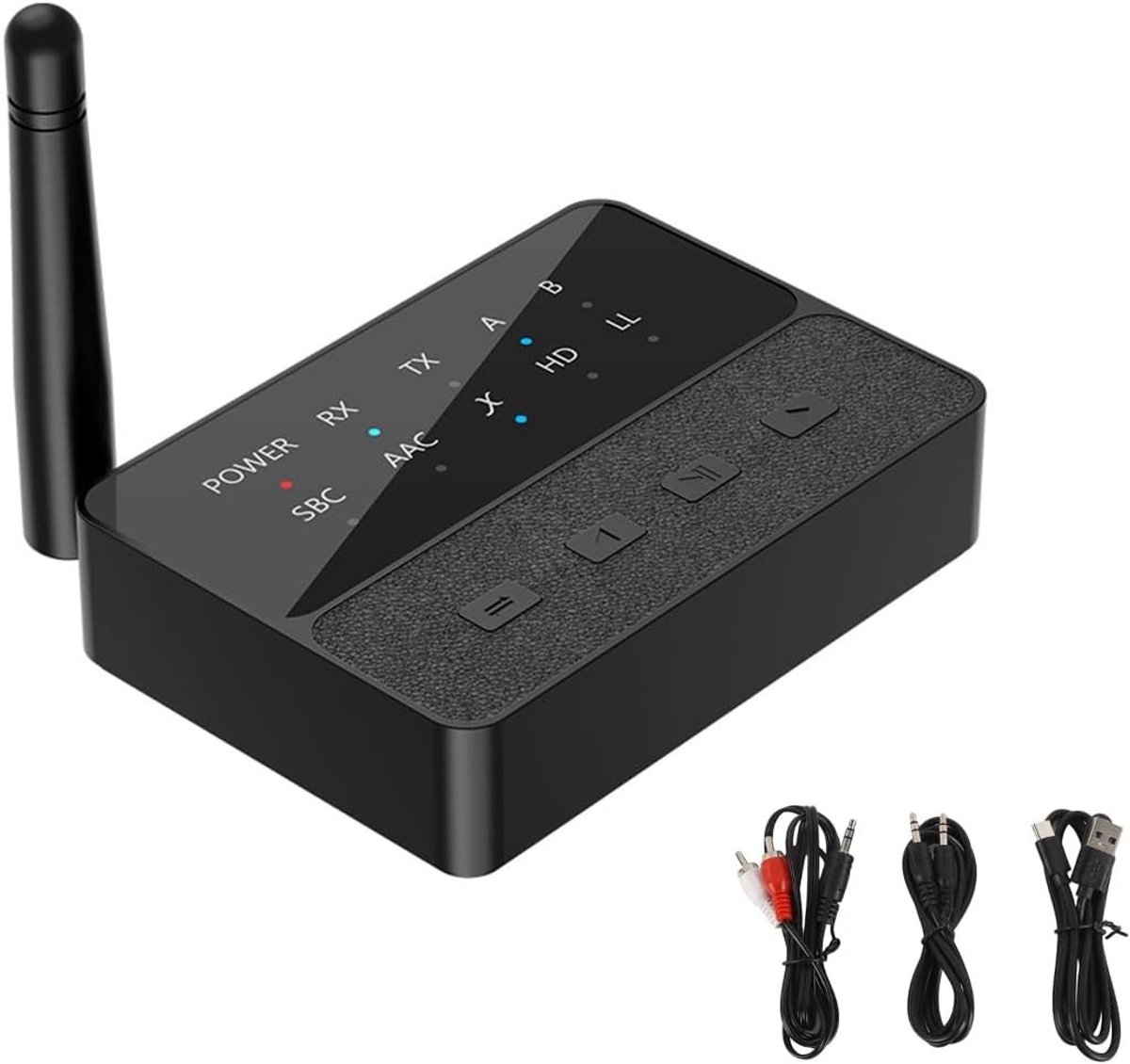 Bluetooth Transmitter en Receiver 5.3 Hi-Fi Adapter voor TV, Speakers en Hoofdtelefoons met Hoge Geluidskwaliteit