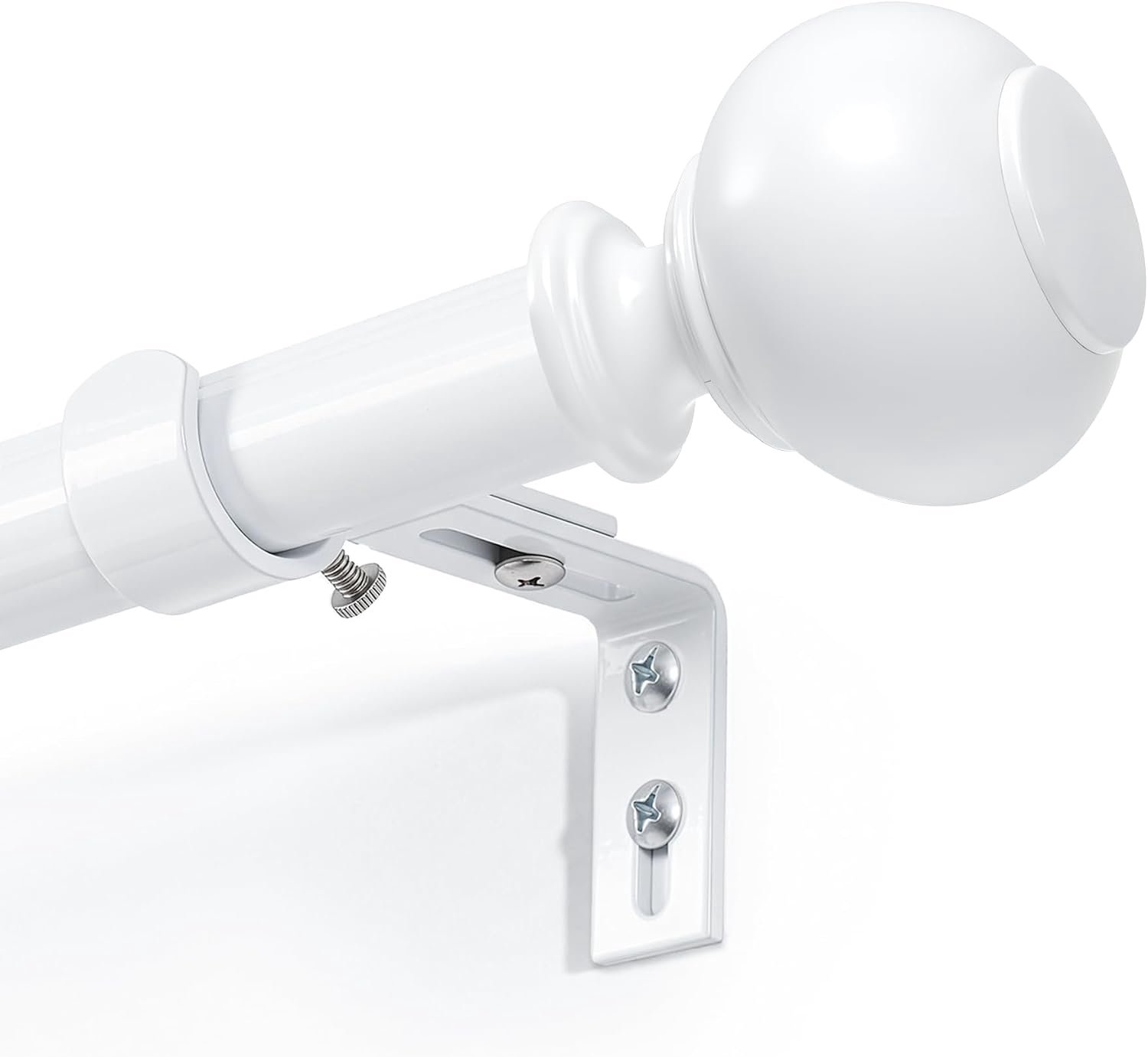 Gordijnroede uittrekbaar 81-152 cm - wit - metalen accessoires - robuust en stabiel - ServiceTopper