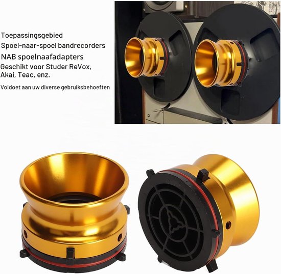 1 Paar Hub Adapters, 10 Inch Universele Oplader voor Studer ReVox Akai Teac - Compatibel, Duurzaam, Efficiënt — afbeelding 5