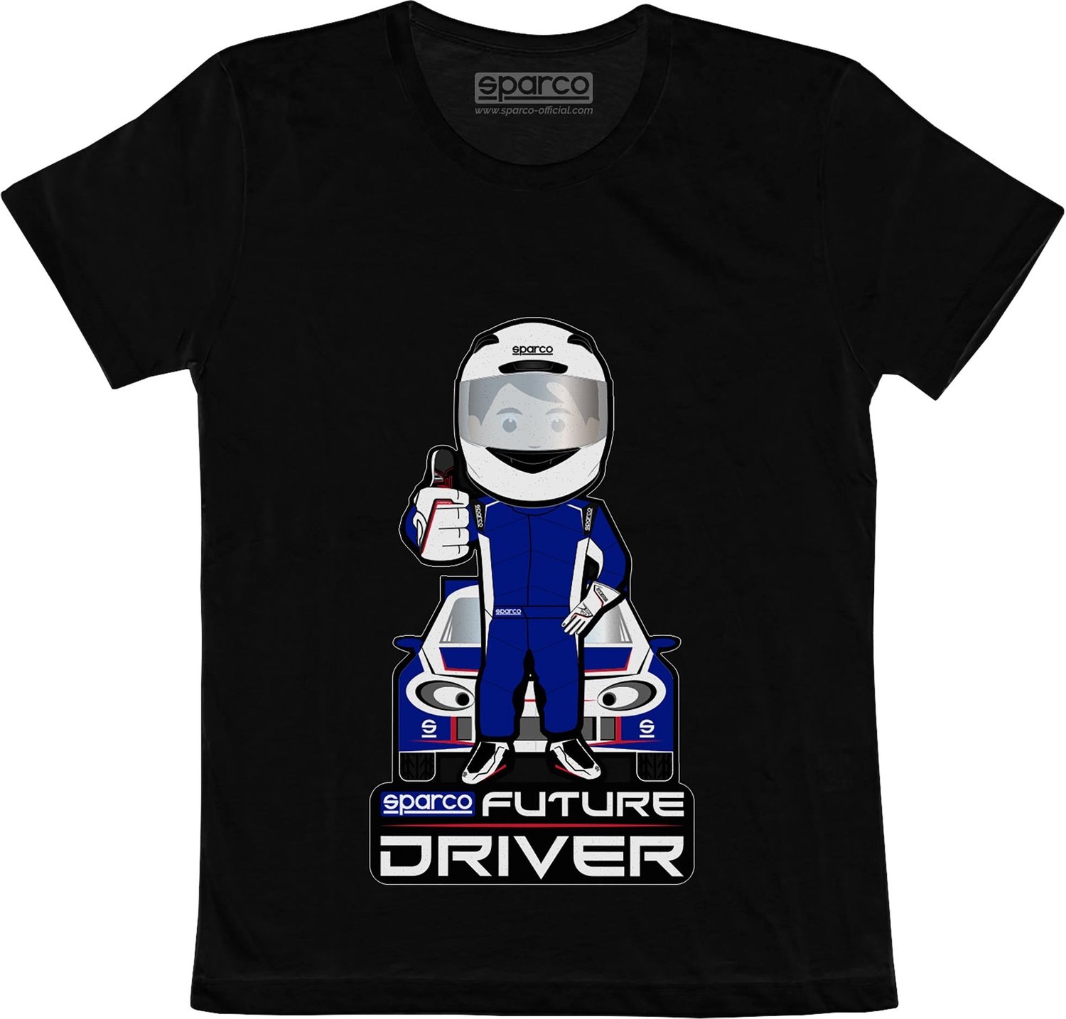 Sparco Future Racer Kinder T-shirt - Zwart - Maat 134/146