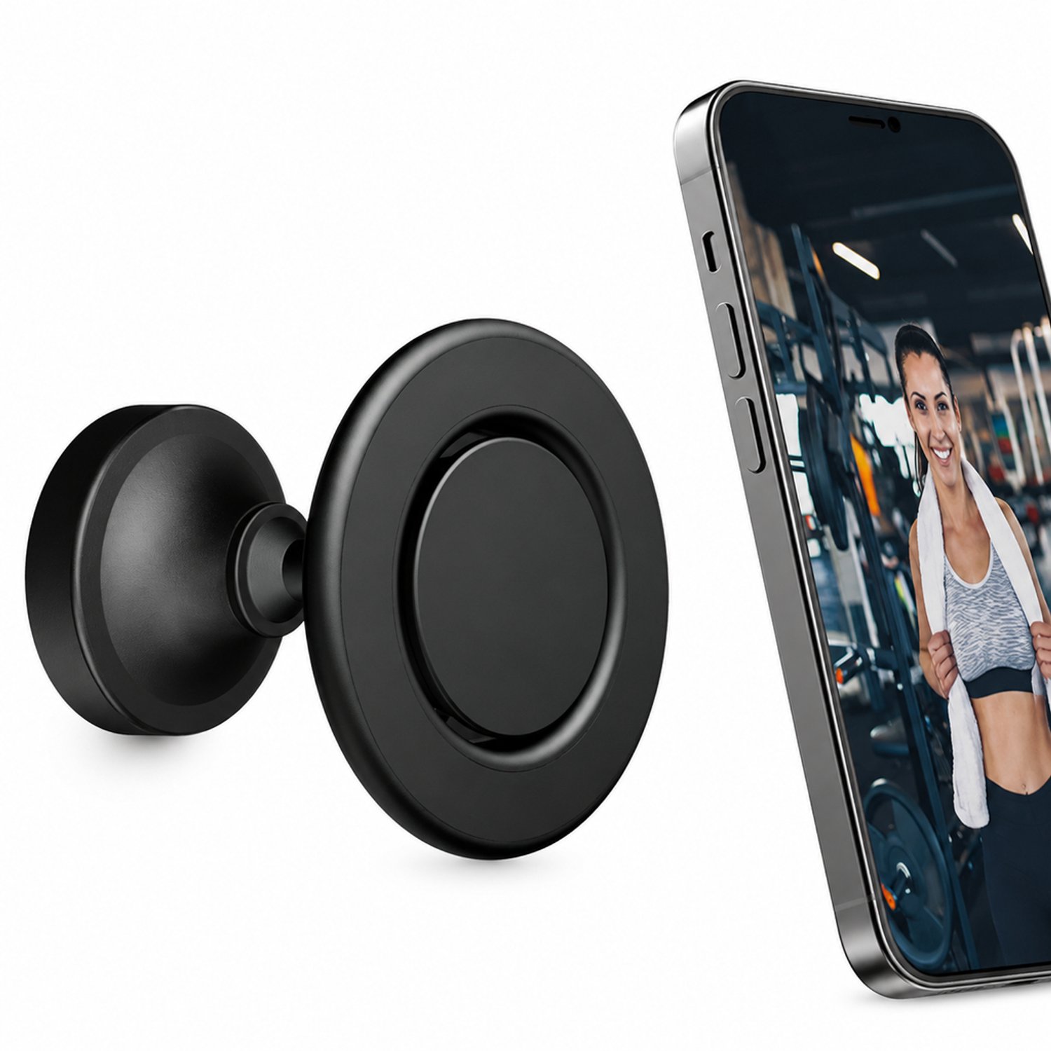 Telefoonhouder met dubbele magnetische bevestiging en draaibare verbinding - voor fitnessgebruik