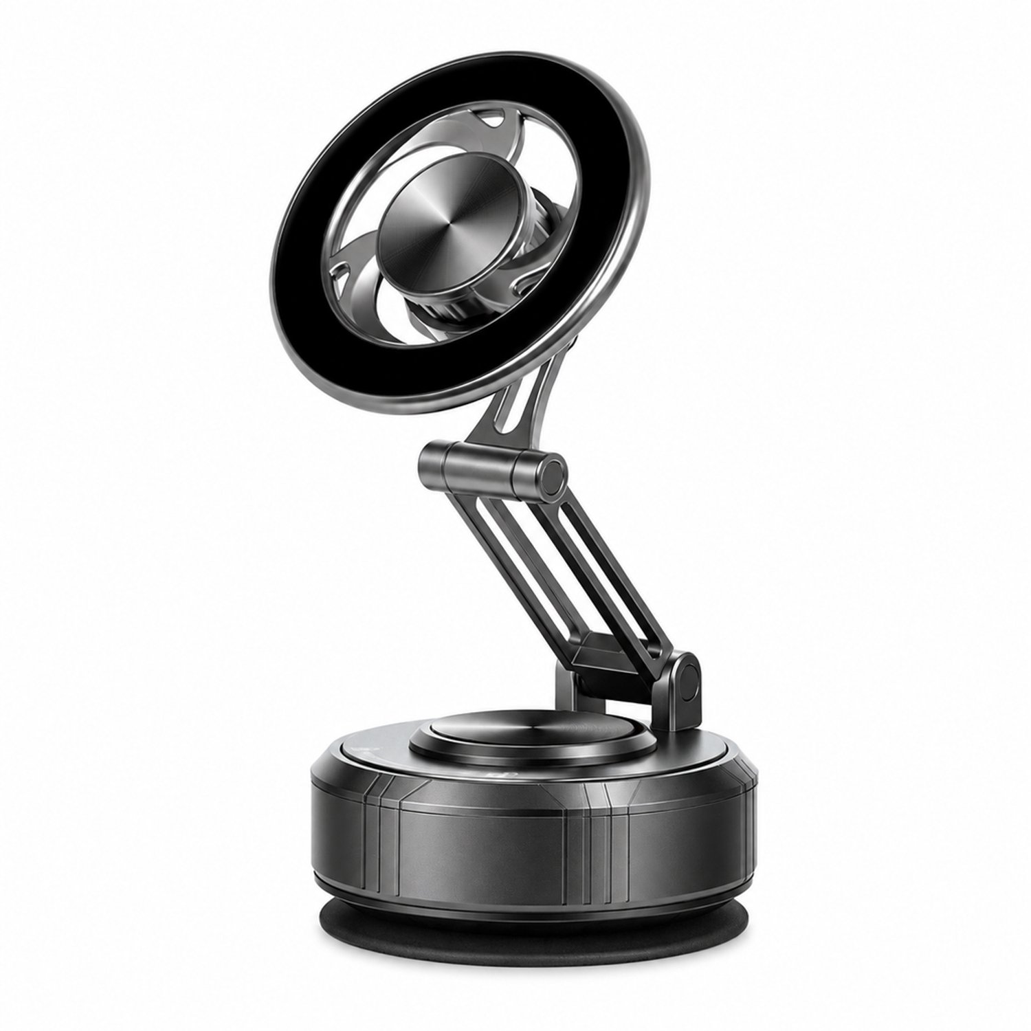 telefoonhouders auto - magnetische autotelefoonhouder met vacuümzuignap - draaibaar en inklapbaar - gunmetal, model G921 - verpakking 9 x 13.5 x 5.2 cm