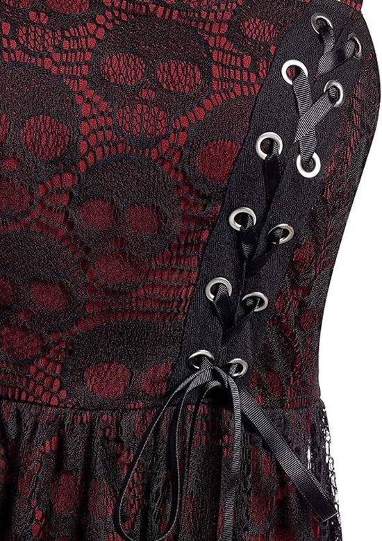 Women’s Goth Dress Lace Floral Vintage Steampunk Gothic Dress Victorian Costumes Clothing Mini Dress For Girls — afbeelding 4