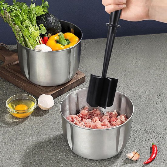 Grade PP-hakkers maken het mengen eenvoudig en veilig met roerstokje Fruitsalademixer ABS Roerstokje Veelkleurige, rood — afbeelding 5