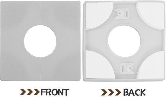 4 Stuks Zelfklevende Vierkante Muurbuisafdekkingen Decoratieve Split Escutcheon Platen voor Badkamer Waterleiding Wandbescherming Universele Loodgietersplaten voor Douchekranen — afbeelding 2